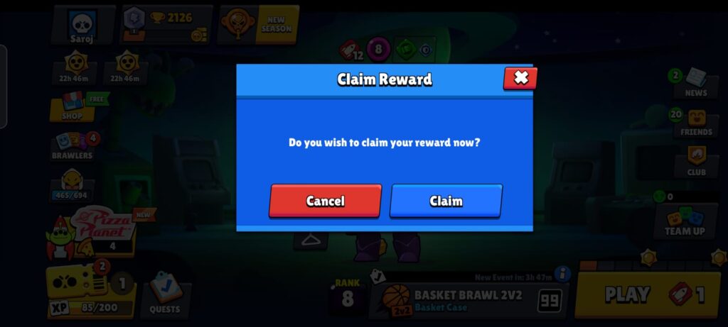 Click the “Claim” button to receive the Player Icon in Brawl Stars.