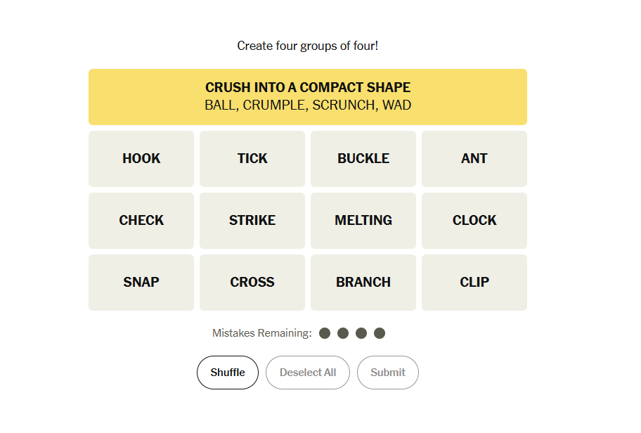 yellow group nyt connections