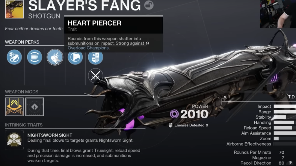 slayer's fang god roll