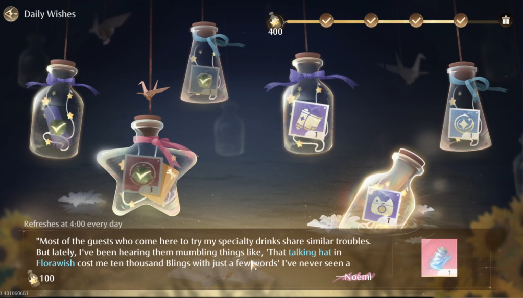 infinity nikki daily wishes