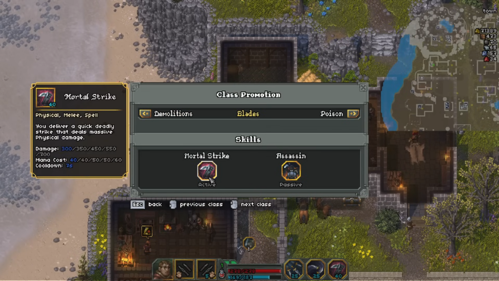 Blades specialization's abilities in Heroes of Hammerwatch 2