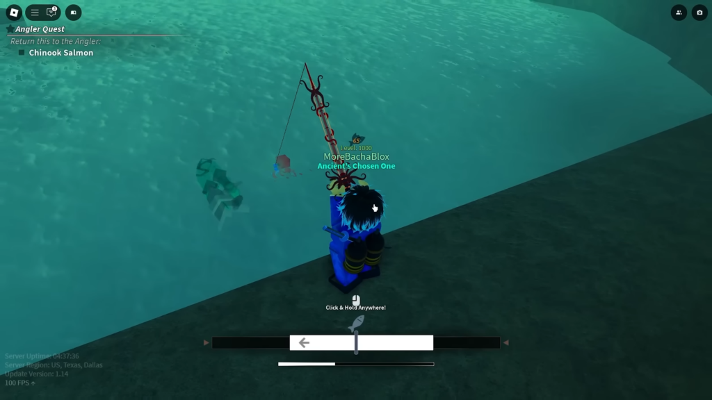 Use the Kraken Rod to catch a fish with Tentacle Surge mutation in Fisch,