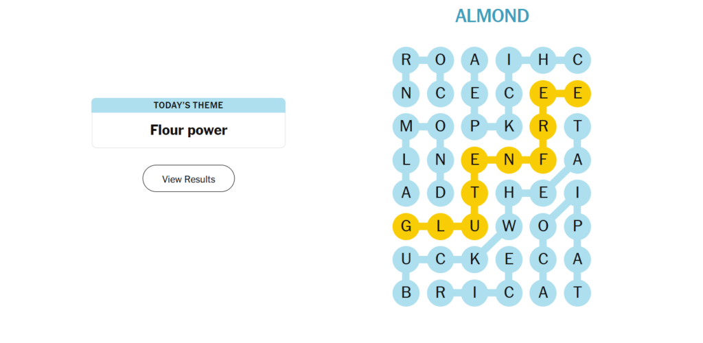 flour power meaning nyt strands