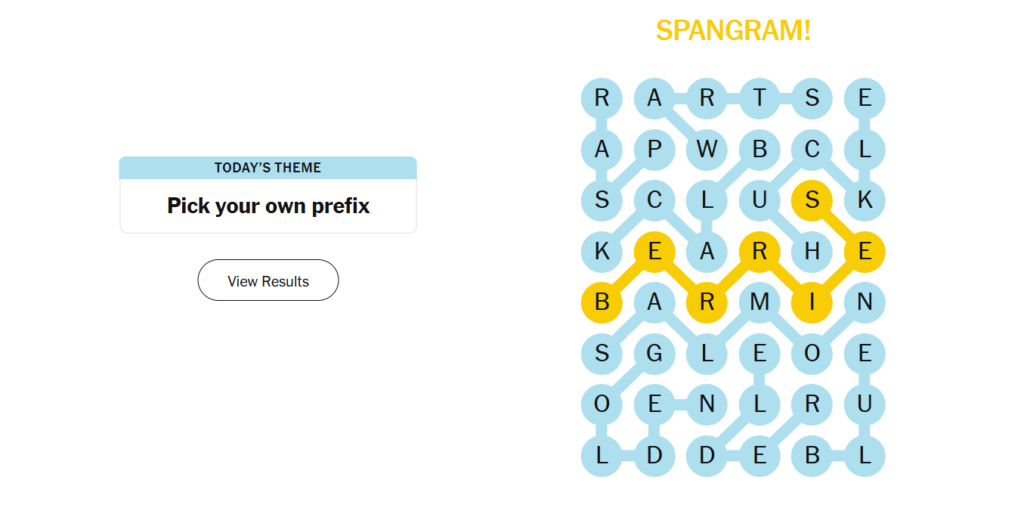 pick your prefix meaning strands nyt