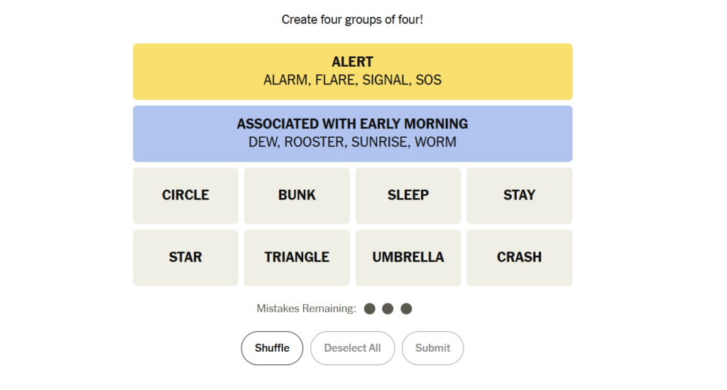 nyt connections hints