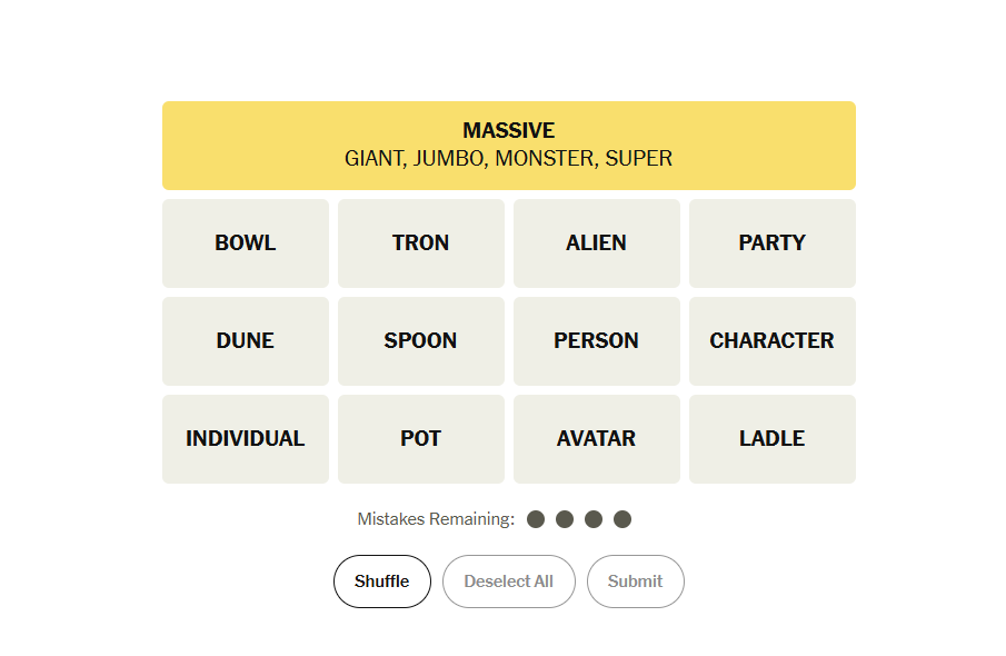 yellow group nyt connections