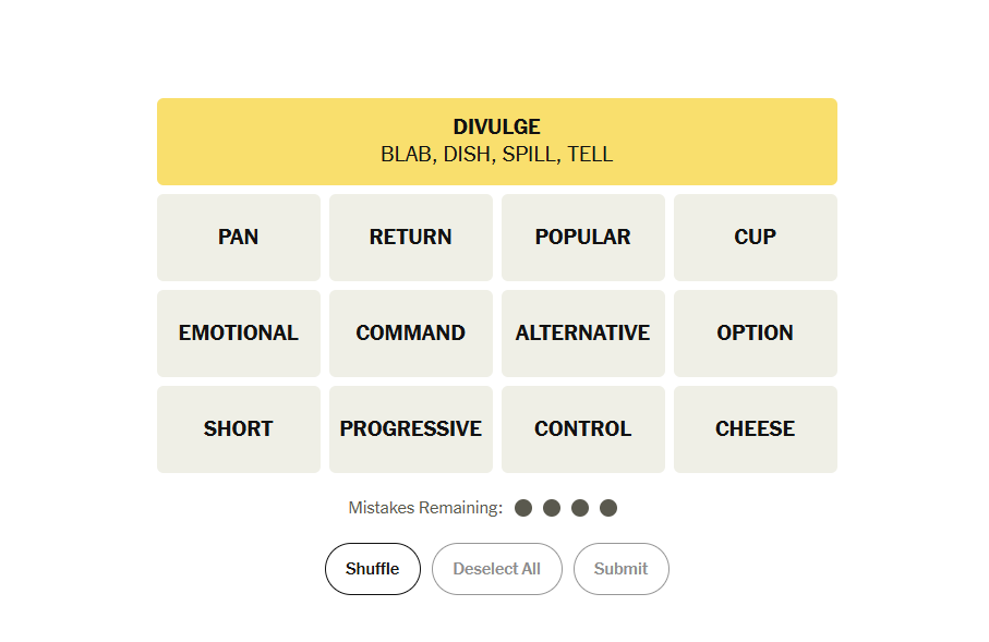 yellow group nyt connections