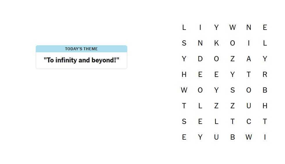 To infinity and beyond meaning nyt strands
