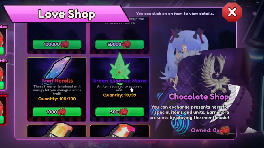 update 4 love shop