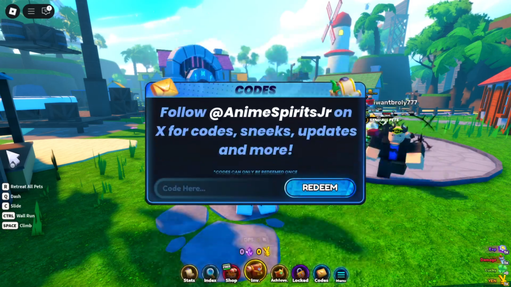 codes for anime spirits journey