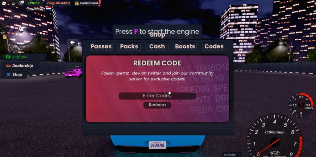 Overtake Codes