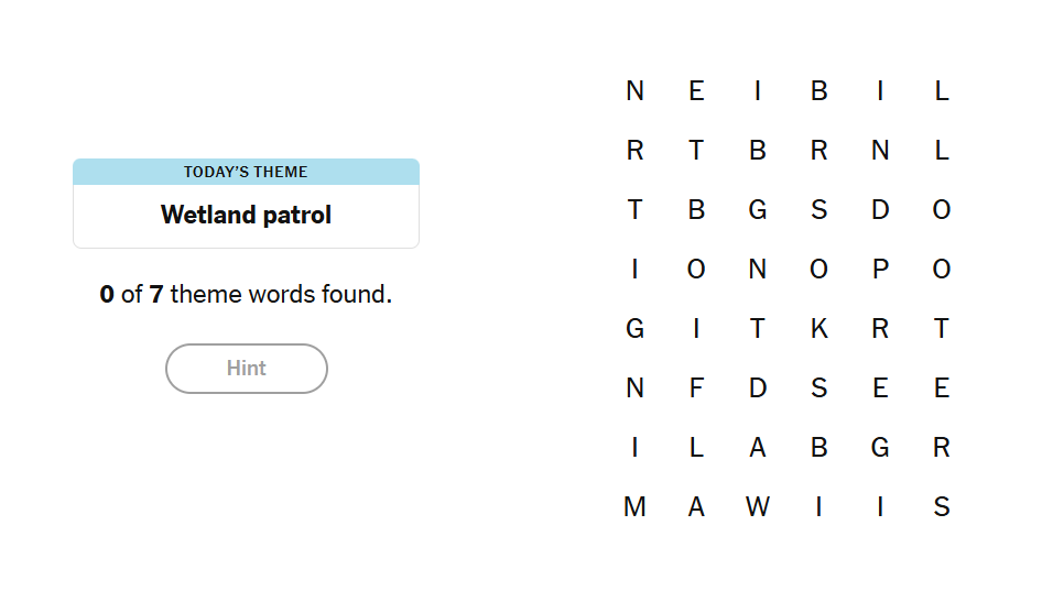 Wetland patrol meaning nyt strands