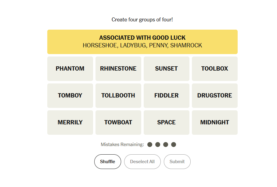 yellow group nyt connections