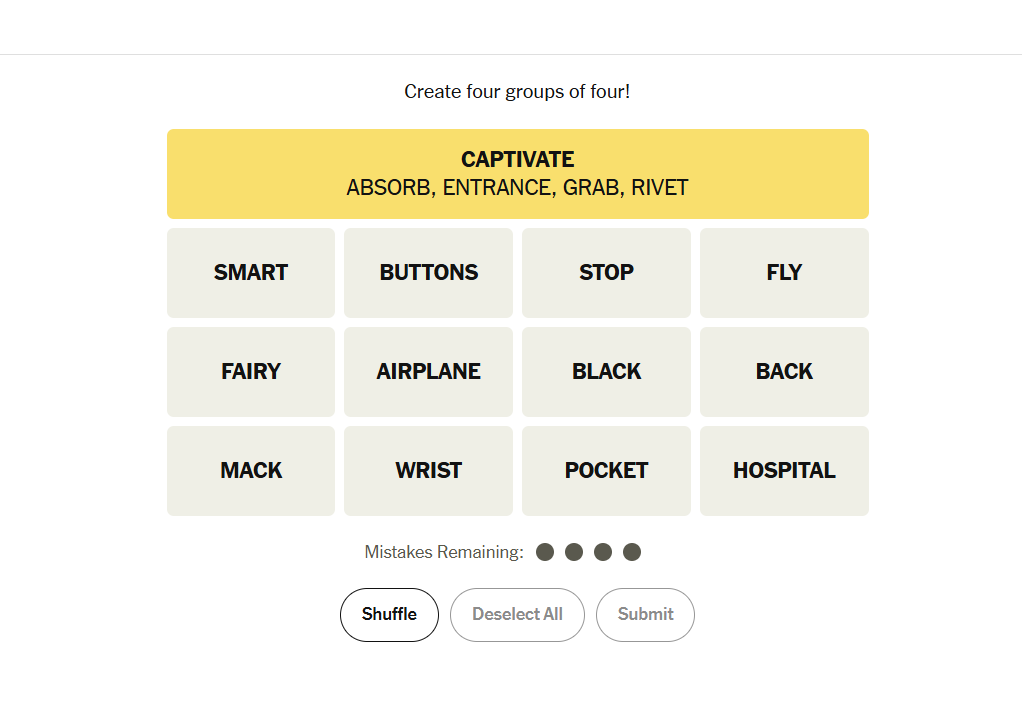 yellow group nyt connections