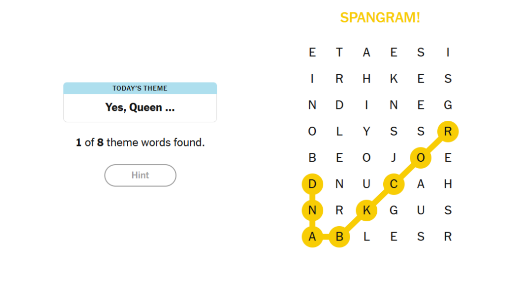 spanagram nyt connections