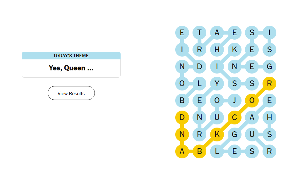 Yes Queen meaning nyt strands