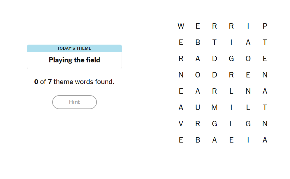 Playing the field meaning nyt strands
