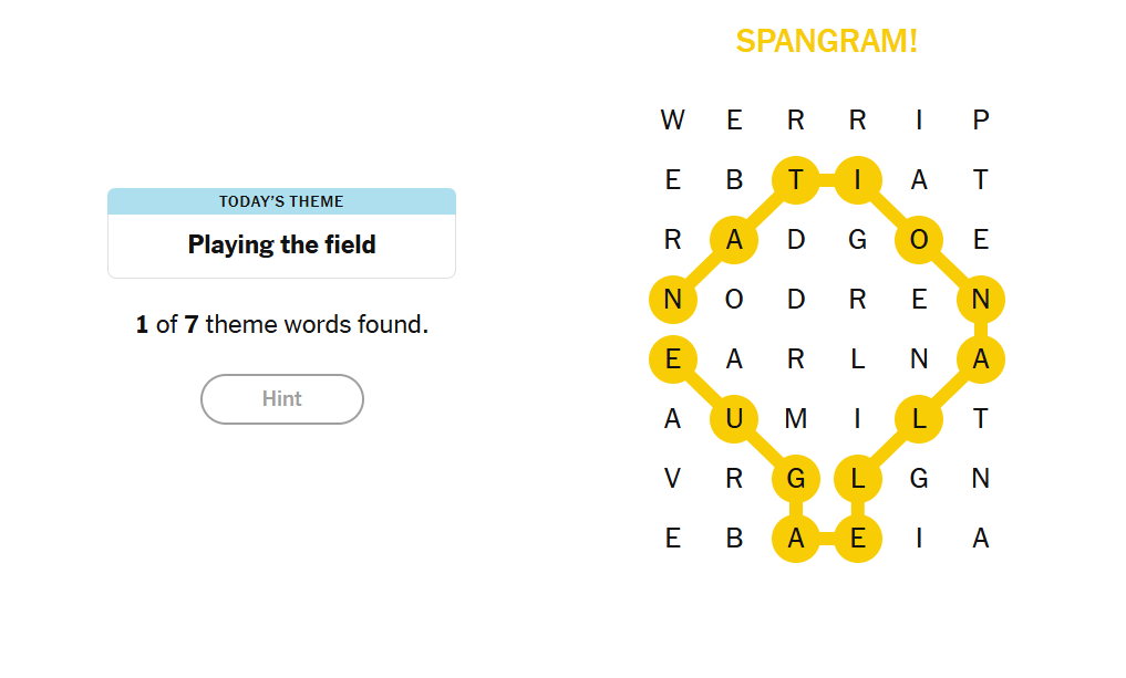 apanagram nyt strands