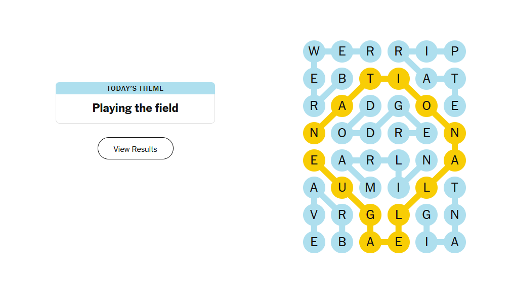 Playing the field meaning nyt strands