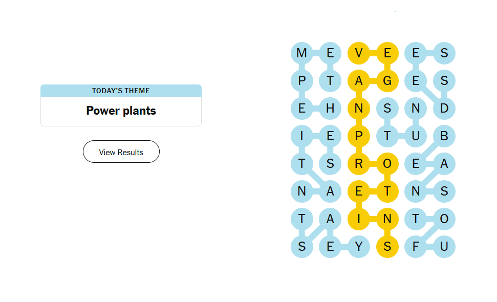 Power plants meaning nyt strands