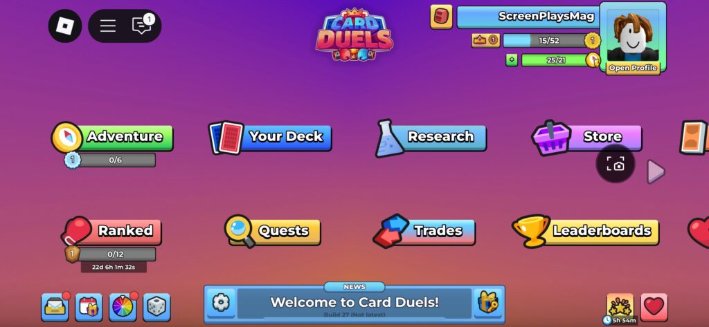 main screen