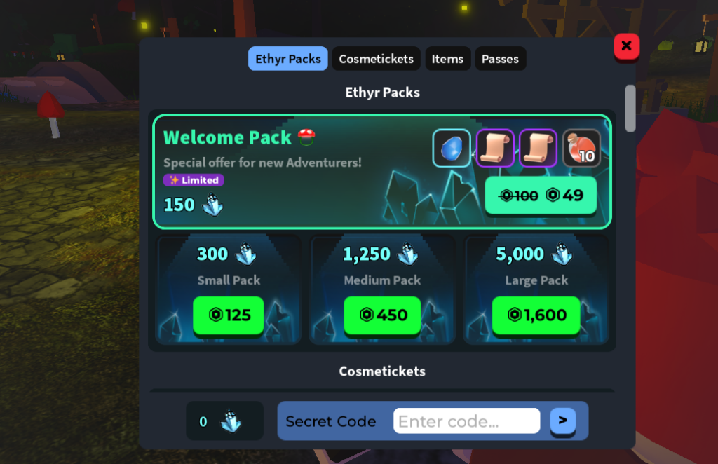 codes vesteria