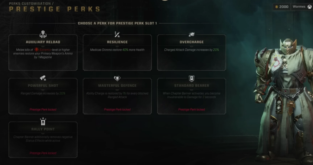 space marine 2 prestige perks