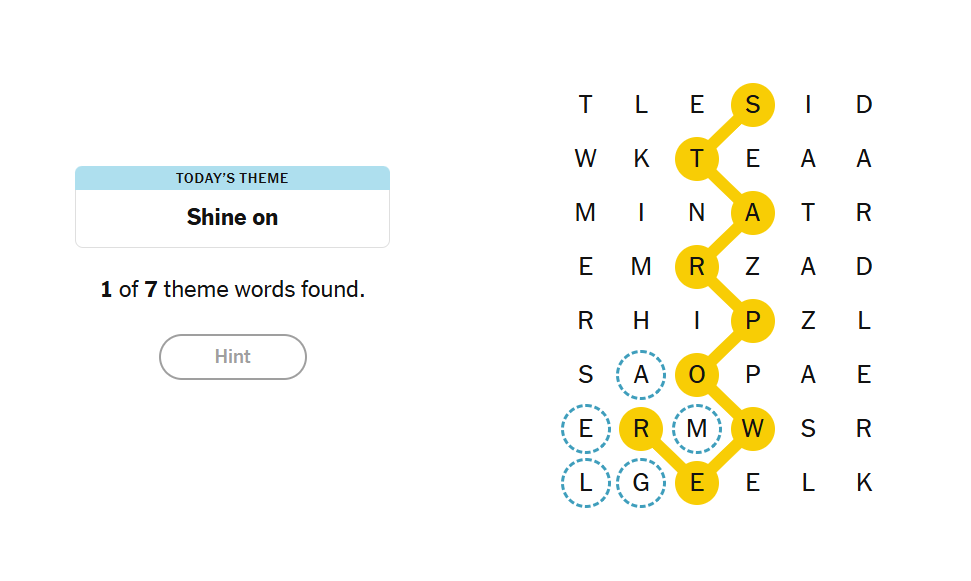 hints nyt strands
