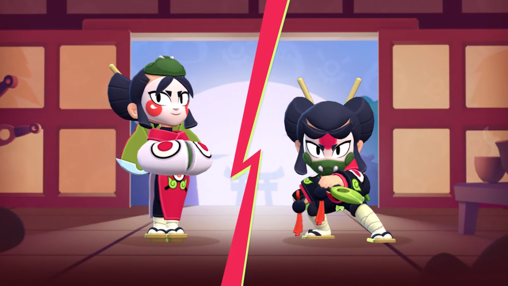 Two forms of Kaze in Brawl Stars