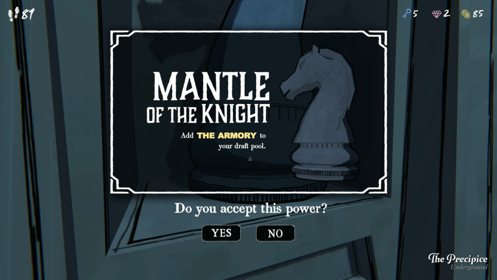 Select the Knight to add Armory to your draft pool and unlock the axe in Blue Prince