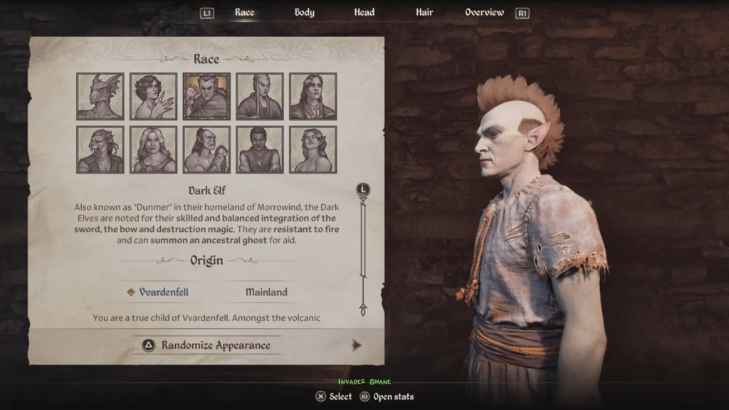 Dark Elf is one of ten races in Oblivion Remastered.