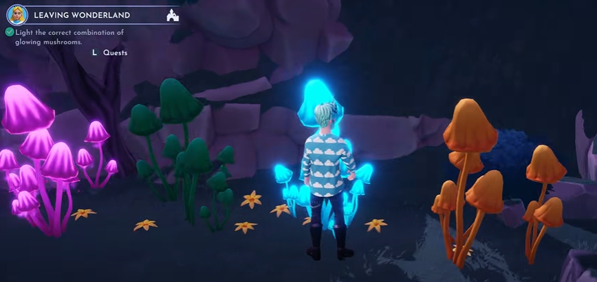 light the glowing mushrooms