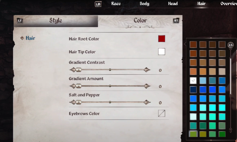 hair color oblivion remastered