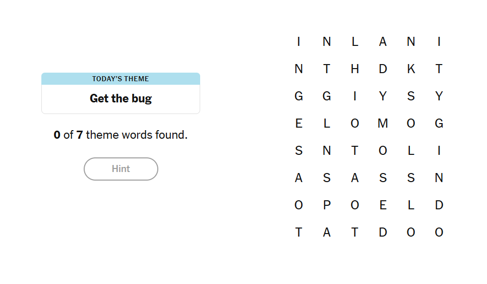 get the bug meaning nyt strands