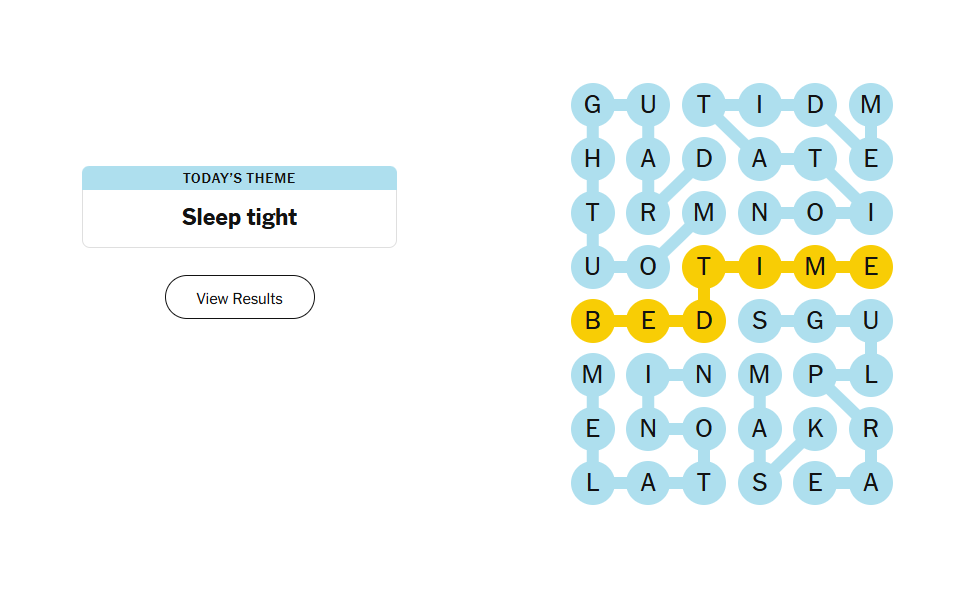 sleep tight meaning nyt strands