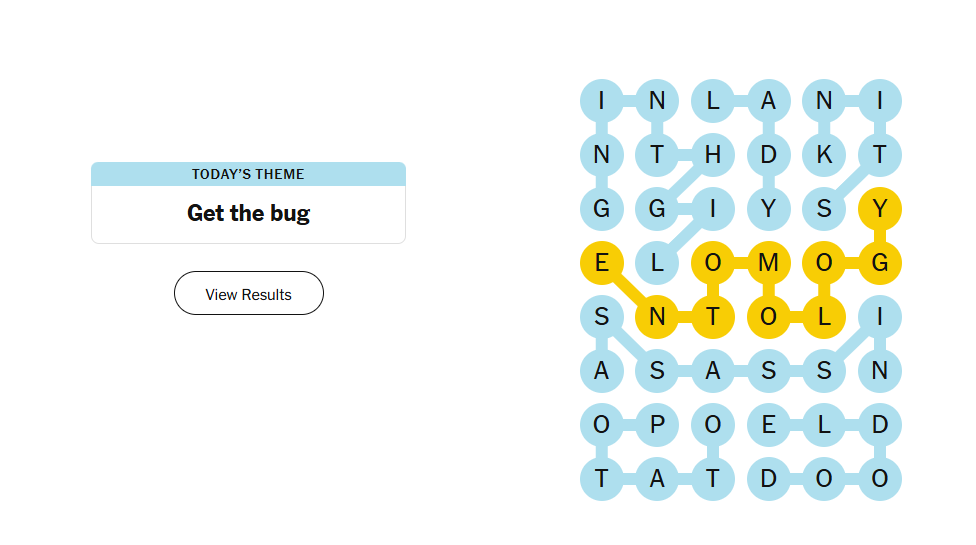 Get the bug meaning nyt strands