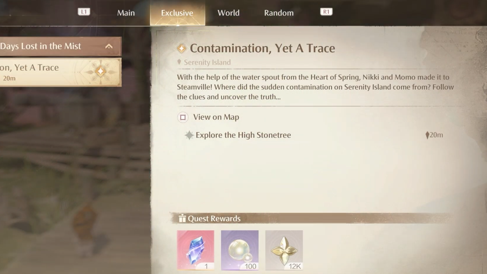 infinity nikki contamination yet a trace