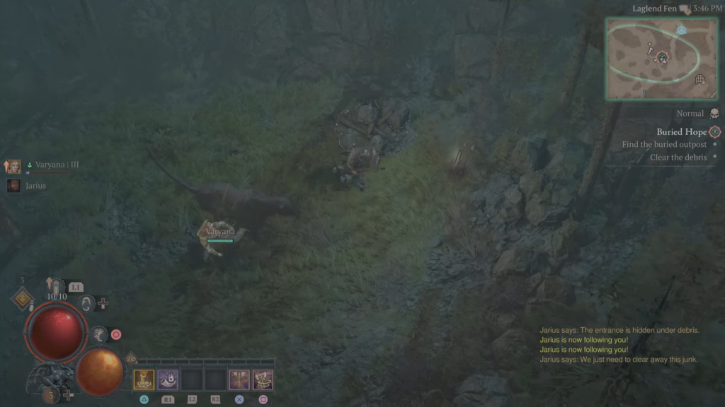 Destroy pile of rocks to uncover Buried Outpost in Diablo 4.
