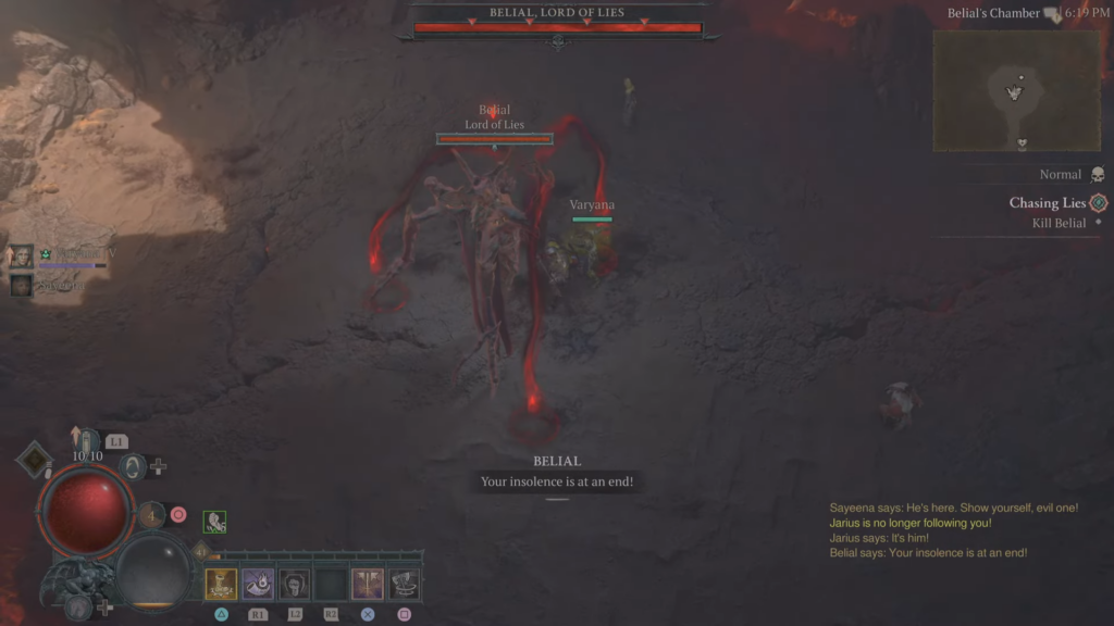 Defeat Belial, Lord of Lies in Diablo 4 Chasing Lies quest.