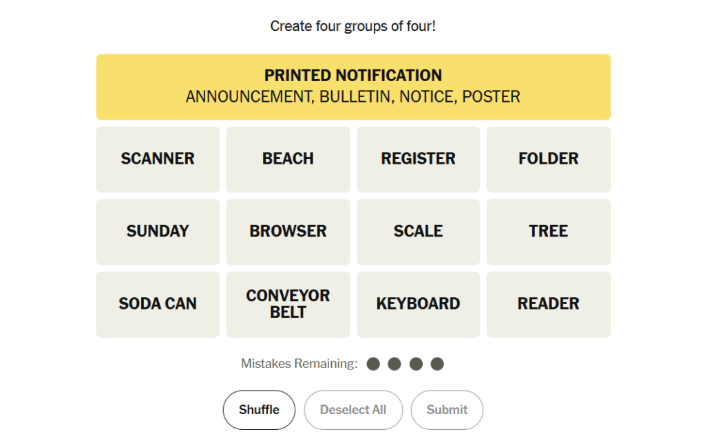 nyt connections yellow group answer april 3, 2025