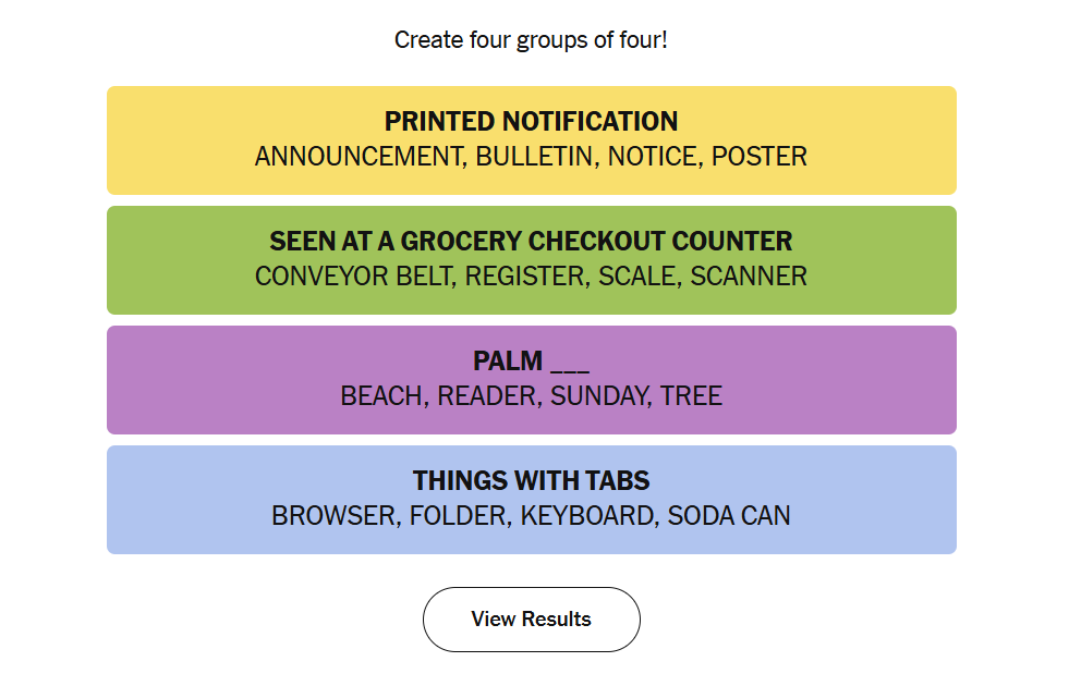 nyt connections answers april 2, 2025 