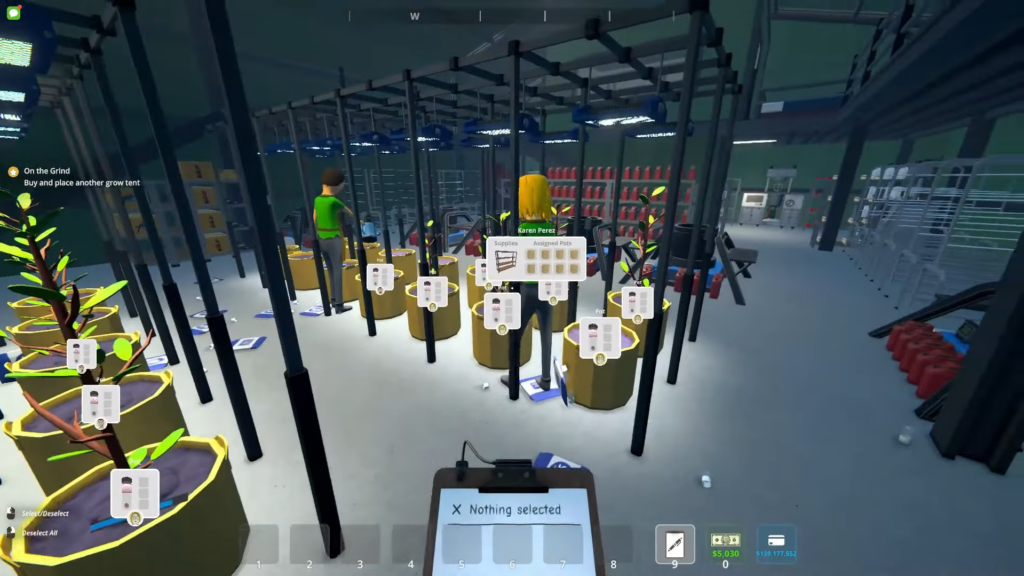 Place plant pots at a central location to maximize efficiency in Schedule 1.