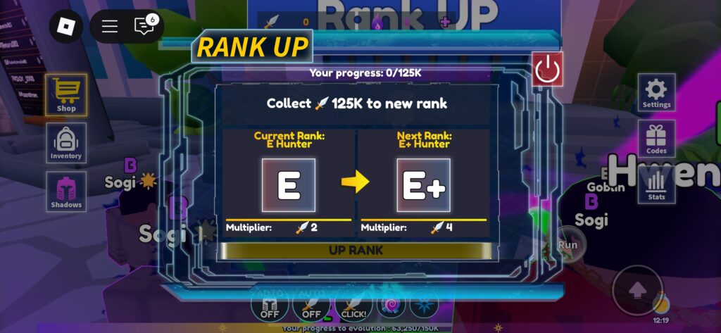 rank up