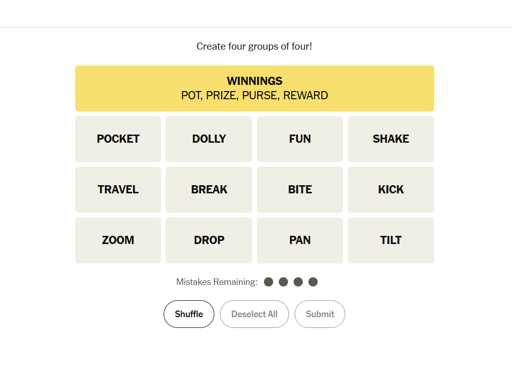 yellow group nyt connections 