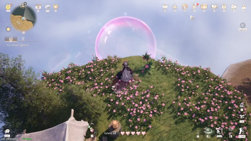Wait for a bubble to form then ride it and take a picture to progress with Rainbow Album event in Infinity Nikki.