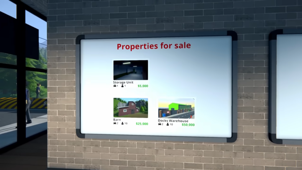 The Stash and Dash storage unit can be bought from Ray's Realty for $5000 in Schedule 1.