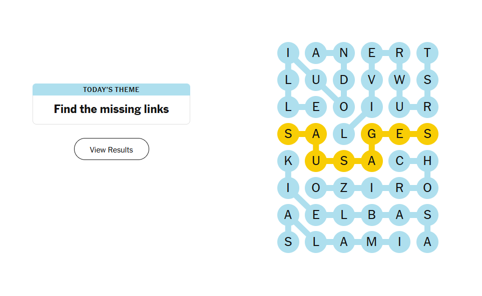 Find the missing links meaning nyt strands