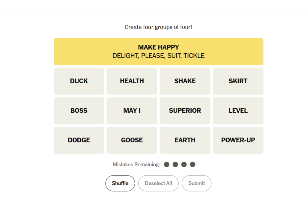 yellow group nyt connections