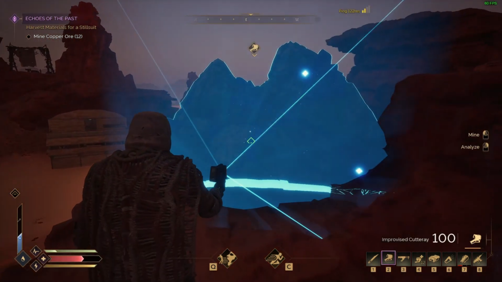 Harvest materials like Copper Ore for Stillsuit in Dune: Awakening.