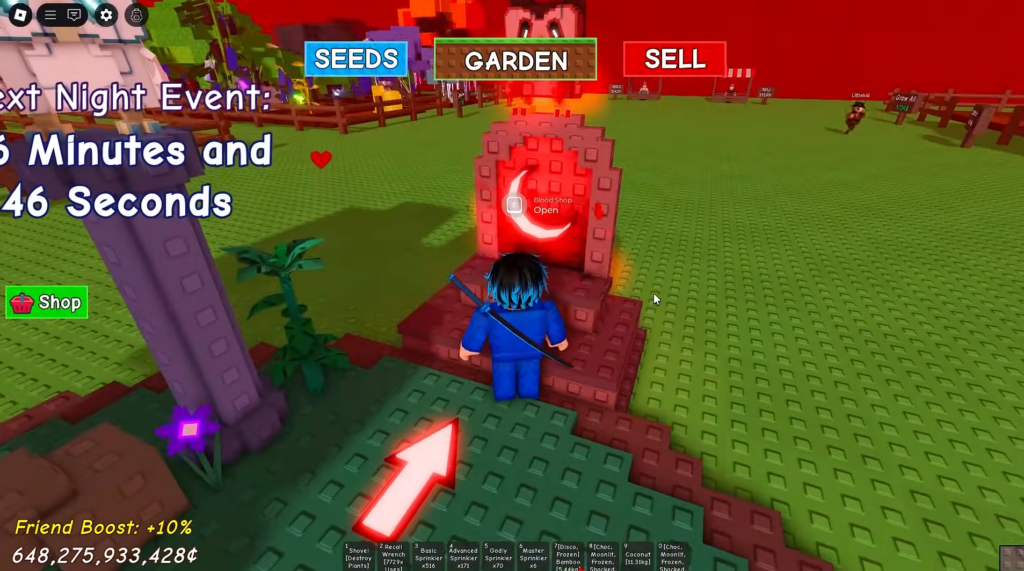 Grow a Garden blood moon shop